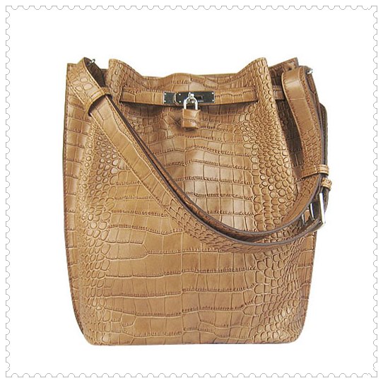 Hermes Picotin Herpicot Crocodile Leather Chocolate Bag